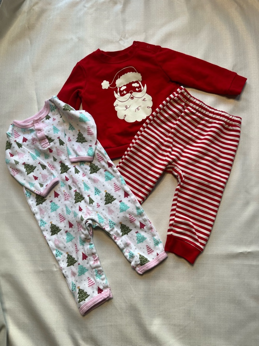 12M Baby Christmas Bundle - Cat & Jack and HB - Santa Festive Holiday